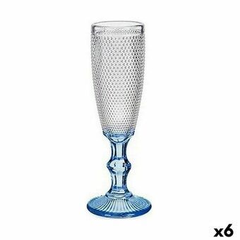 Champagneglas Poäng Blå Transparent Glas 6 antal (180 ml)