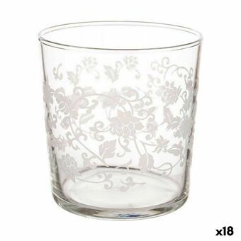 Ölglas Löv av en växt Transparent Vit Glas (380 ml) (18 antal)