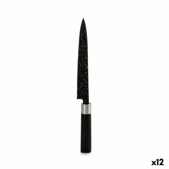 Kökskniv Marmor 3,5 x 33,3 x 2,2 cm Silvrig Svart Rostfritt stål Plast (12 antal)