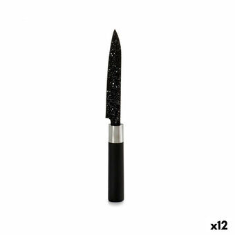 Kökskniv Marmor 2,5 x 24 x 2,5 cm Svart Rostfritt stål Plast (12 antal)