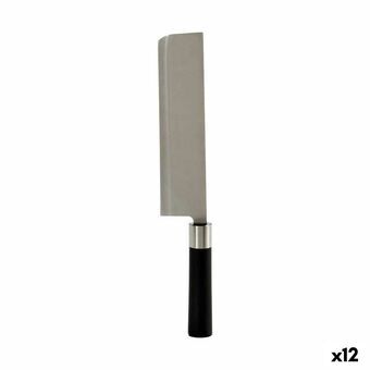 Stor matlagningskniv 5,6 x 2,5 x 33 cm Silvrig Svart Rostfritt stål Plast (12 antal)