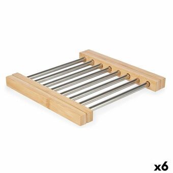 Bordsunderlägg Silvrig Metall Bambu 36,4 x 2,2 x 21,3 cm (6 antal)