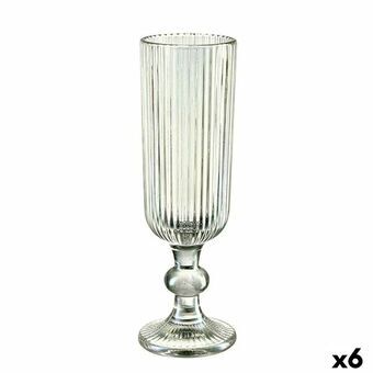 Champagneglas Ränder Grön Glas 160 ml (6 antal)