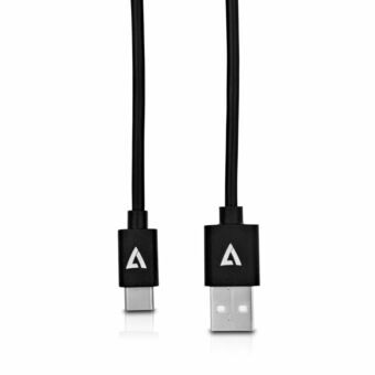 USB A till USB C Kabel V7 V7U2AC-2M-BLK-1E     Svart