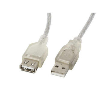 USB 2.0-kabel Lanberg CA-USBE-12CC-0018-TR Vit Transparent Klar 1,8 m