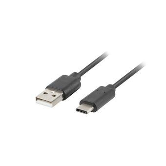 USB A till USB C Kabel Lanberg CA-USBO-20CU-0018-BK Svart 1,8 m