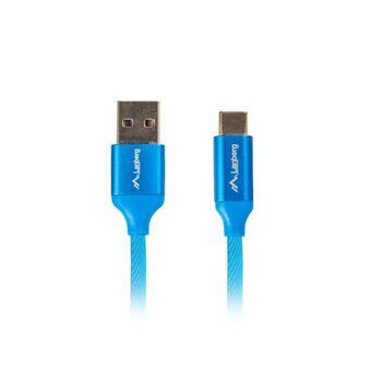 USB A till USB C Kabel Lanberg CA-USBO-22CU-0018-BL Quick Charge 3.0 Blå 1,8 m