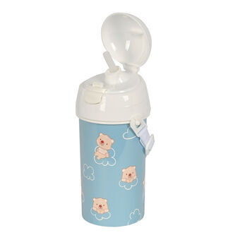 Flaska med lock och sugrör Safta Baby bear Blå PVC 500 ml