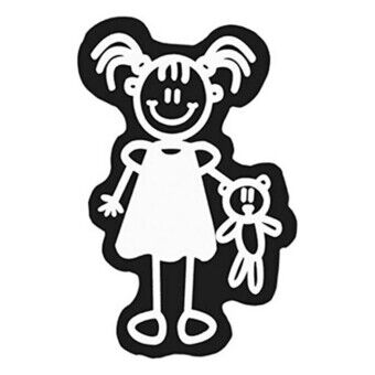 Klistermärke för bilar Family Flicka Nallebjörn