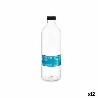 Flaska Svart Transparent Plast 1,5 L 9 x 29,2 x 9 cm (12 antal)