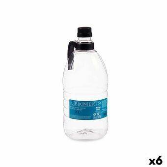 Flaska Med handtag Svart Transparent Plast 2 L 11,5 x 28,7 x 11,5 cm (6 antal)
