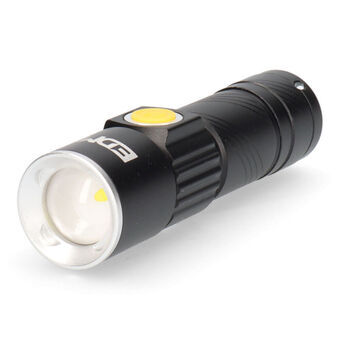 Ficklampa LED EDM USB Laddningsbar Zoom Mini Svart Aluminium 120 Lm