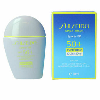 Solskydd med färg Shiseido Sports BB SPF50+ Mellanton (30 ml)