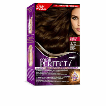 Permanent färg Wella Color Perfect 7 Nº 3/0 Grått hår Mörkbrunt 60 ml