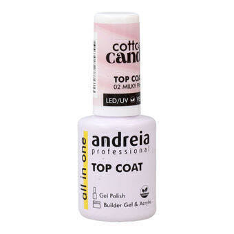 Fixeringsöverlack Andreia Cotton Candy Top Coat Nº 02 Milky Pink 10,5 ml