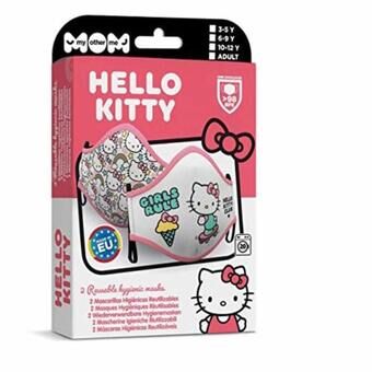 Återanvändbart Hygieniskt Munskydd av Tyg Hello Kitty Vuxna ( 2 uds)