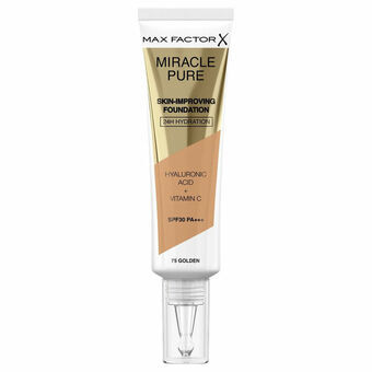 Flytande makeupbas Max Factor Miracle Pure 75-golden SPF 30 (30 ml)