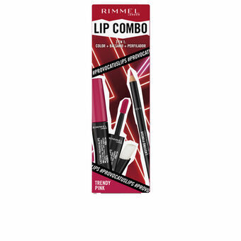 Sminkset Rimmel London Lip Combo 3 Delar Trendy Pink