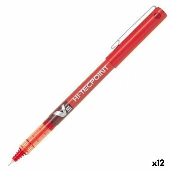 Penna för flytande bläck Pilot V-5 Hi-Tecpoint Röd 0,3 mm (12 antal)