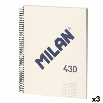 Anteckningsbok Milan 430 Beige A4 80 Blad (3 antal)