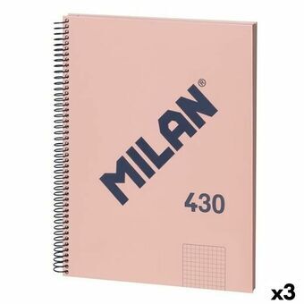 Anteckningsbok Milan 430 Rosa A4 80 Blad (3 antal)
