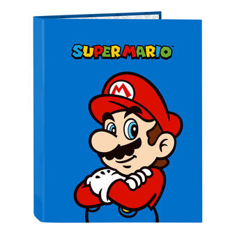 Ringpärm Super Mario Play Blå Röd A4 26.5 x 33 x 4 cm