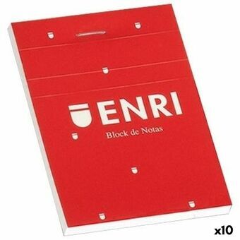 Anteckningsblock ENRI Röd A6 80 Blad 4 mm (10 antal)
