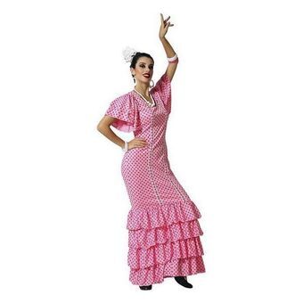 Dräkt för vuxna Sevillana dansar rosa