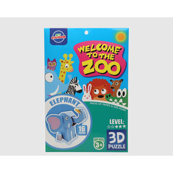 3D-pussel Zoo Elefant 27 x 18 cm 16 Delar