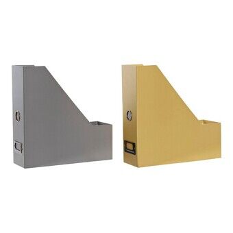 Flerfunktionell förvaring DKD Home Decor Papp Metall (2 pcs) (9 x 26.5 x 27 cm)