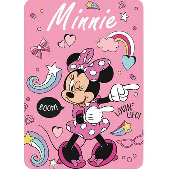 Filt Minnie Mouse Me time 100 x 140 cm Ljusrosa Polyester