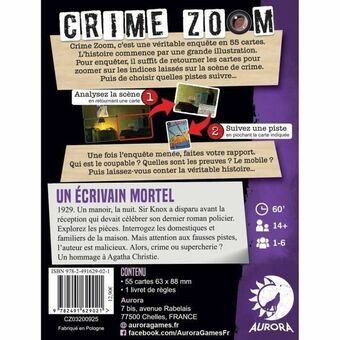 Sällskapsspel Asmodee Crime Zoom Un Écrivain Mortel (FR)
