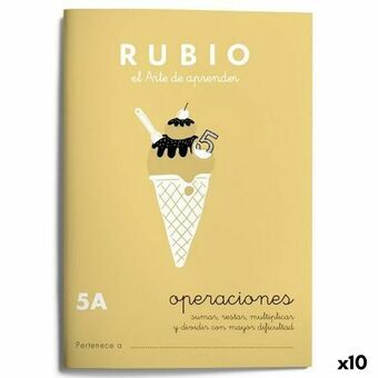 Matematik övningsbok Rubio Nº 5A A5 spanska 20 Blad (10 antal)