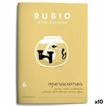 Matematik övningsbok Rubio Nº 6 A5 spanska 20 Blad (10 antal)