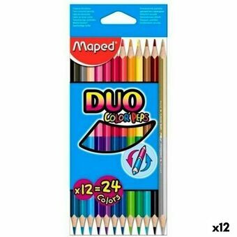 Färgpennor Maped Duo Color\' Peps	 Multicolour 12 Delar Dubbel ände (12 antal)