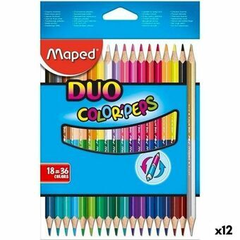 Färgpennor Maped Duo Color\' Peps	 Multicolour 18 Delar Dubbel ände (12 antal)