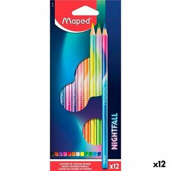 Färgpennor Maped Nightfall Multicolour 12 Delar (12 antal)
