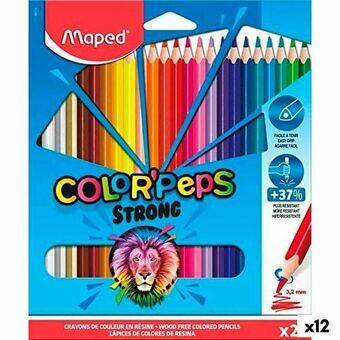Färgpennor Maped Color\' Peps Strong Multicolour 24 Delar (12 antal)