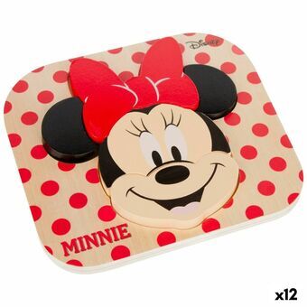 Barnpussel i trä Disney Minnie Mouse + 12 månader 6 Delar (12 antal)