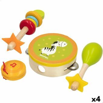 Set of toy musical instruments Woomax 14,5 x 4,5 x 14,5 cm Trä (4 antal)