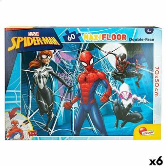 Barnpussel Spider-Man Dubbelsidig 60 Delar 70 x 1,5 x 50 cm (6 antal)