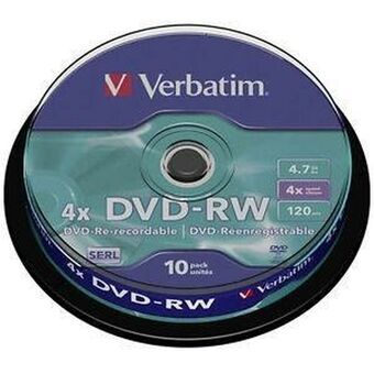 DVD-RW Verbatim    10 antal Svart 4x 4,7 GB