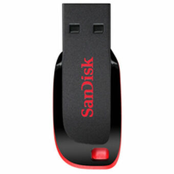Minnessticka SanDisk Cruzer Blade USB 2.0 Svart Multicolour Svart/Röd 128 GB
