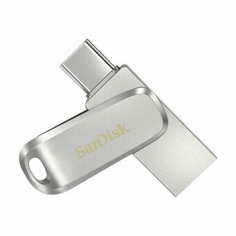Micro-SD Minneskort med Adapter SanDisk Ultra Dual Drive Luxe Silvrig Stål 64 GB
