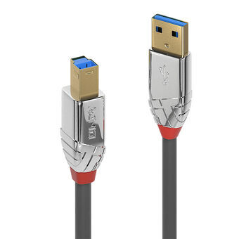 USB A till USB B Kabel LINDY 36664 5 m Svart Grå Antracitgrå