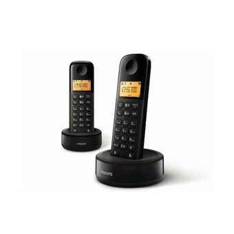 Trådlös Telefon Philips D1602B/01 1,6" 300 mAh GAP (2 pcs) Svart