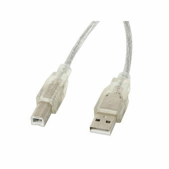 USB A till USB B Kabel Lanberg CA-USBA-12CC-0018-TR 1,8 m 480 Mbit/s Transparent
