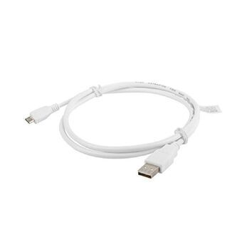 Kabel Micro USB Lanberg CA-USBM-10CC-0010-W Vit 480 Mb/s