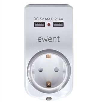 Väggkontakt med 2 USB-portar Ewent EW1225 16A 3680 W