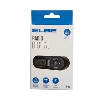 Bärbar Digitalradio ELBE RF96 Svart FM Mini